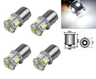 4stk 6V DC Auto 1156 BA15S Weiß 8 LED SMD Seitenlicht Blinker Birne Lampe SPEEK