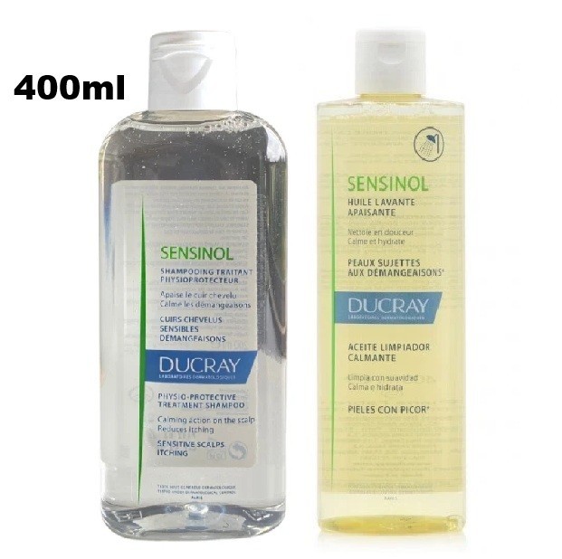 Duo Ducray Sensinol Shampoo And Sensinol Cleansing oil 400ml 135oz EXP 52026 12590₽