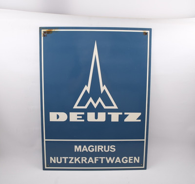 Großes Magirus-Deutz Werbeschild  80x60 cm Holztafel  Nutzkraftwagen Werkstatt 3