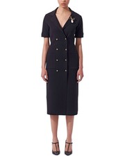 Carolina Herrera Double-Breasted Knit Wool-Blend Sheath Dress Women's