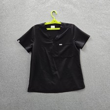 FIGS Women Scrub Top M Black Catarina PO 2456 Short Sleeve