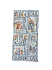 Vintage Bunny Quilt Wall Decor Hanging Nursery Printed Patchwork Quilted 42  x21  