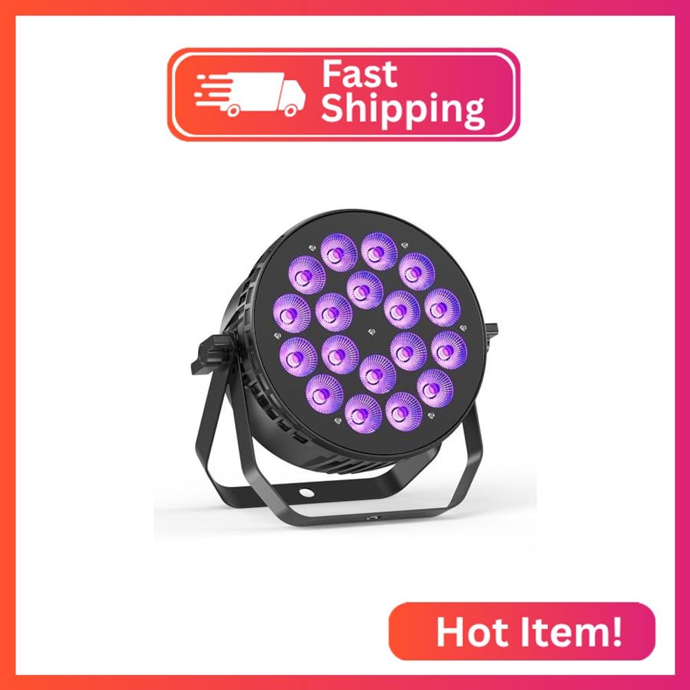 180 W Stage Par Lights, RGBW 4-in-1 LED Par Can Light with DMX512 Sound Activate