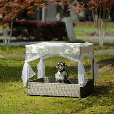 Dog Pet Bed, Pet Enclosures PE Wicker Pet Furniture For Indoor Outdoor Patio US