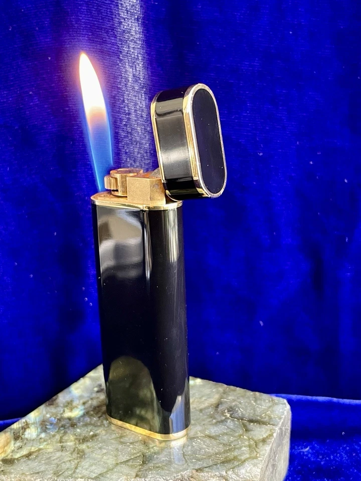 Encendedor Cartier Vintage Laca Negra Ovalado Como Nuevo Funciona 1 Año Garantía Foto 3 de 4