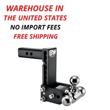 B&W Trailer Hitches Tow & Stow Adjustable Trailer Hitch Ball Mount - Fits 2" Rec