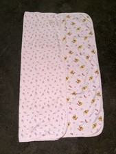 Vintage Winnie The Pooh And Piglet Floral Pink Baby Receiving Blanket