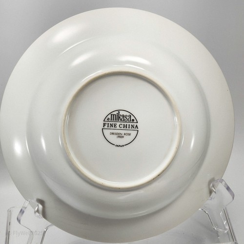 Mikasa Dresden Rose Rimmed Soup Bowl 8.25 Set of 2 White Fine China Blue Flowers - Picture 10 of 12