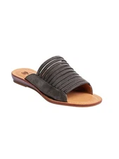 G.C. SHOES Womens Gray 1/2" Platform Mattie Wedge Slide Sandals Shoes 6.5