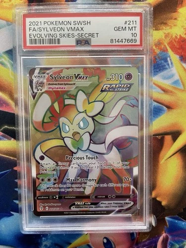 2021 Pokemon SWSH Evolving Skies Sylveon VMAX #211/203 PSA 10 GEM MINT