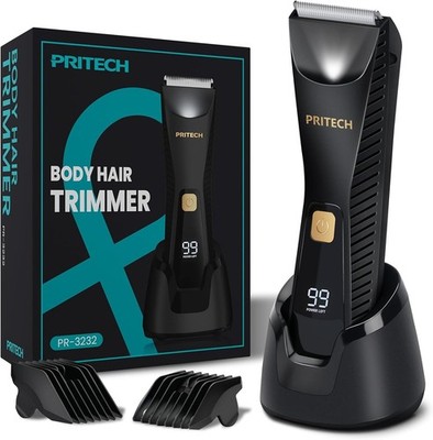 PRITECH Manscape Body Hair Trimmer - Waterproof Pubic Hair Ball Trimmer, Ceramic