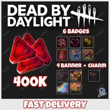 Dead by Daylight - 400K Bloodpoints + 6 Badges + 4 Banners + Charm - Twitch Drops