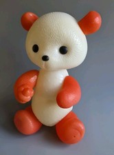 Vintage Soviet plastic doll from the 1970s, bear with a flower 24 cm USSR.
