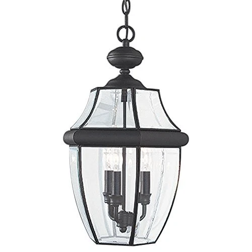  6039-12 Lancaster Outdoor Pendant Lantern Outside Fixture Three - Light Black - Picture 2 of 3