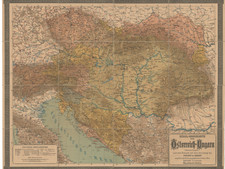 1893 Large (45 x 56 in) German-language Wall Map of the Austro-Hungarian Empire