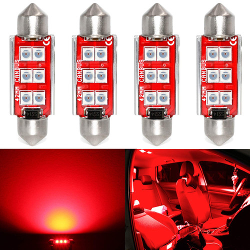 Super Bright 211-2 LED Bulb 3030 6-SMD Festoon 41mm 42mm 578 212-2 Bulbs for ...