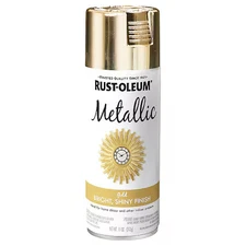 Rust-Oleum 340647 Metallic Spray Paint, Gold, Gloss, Solvent, 11 Oz