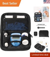 Elegant Blue Diabetes Supply Case  Compact Organizer for Travel Essentials