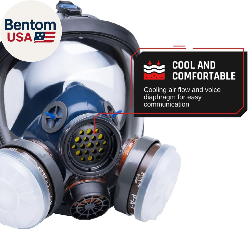 Gas Mask Survival Nuclear and Chemical Full Face Respirator - Organic Vapor & Pa