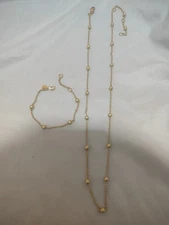 Julie Vos Hydra Delicate Station Necklace&Bracelet Gold NEW