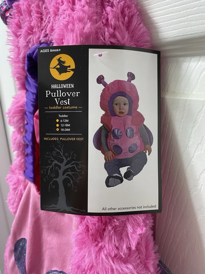 Infant Costume Size 6-12 Months Pink Ladybug Halloween Pullover Vest NWT!  - Image 2 of 3
