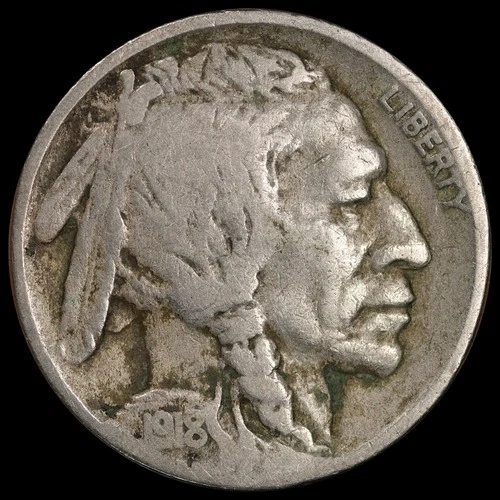1918 d 5C Buffalo Nickel Circulated Coin