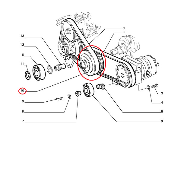Riemenscheibe Klimaanlage Fiat Uno Original 7732137-image