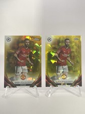 2 Card Lot 2024 Topps Chrome Sapphire UEFA Bruno Fernandes Man U /50 & /75
