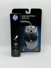 NEW HP USB 3 Button Mouse 1000 DPI Optical Sensor Color BLACK KY619AA ABA