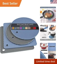 Silicone Trivets for Hot Dishes 4 Pack Non Slip Heat Resistant Kitchen Mats