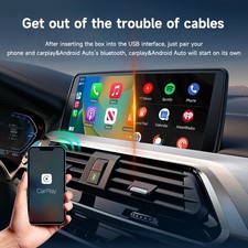 Wireless CarPlay Android Auto Adapter Plug Play Screen Mirroring Video Box
