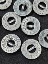 2 Boutons alu Equipement Militaire musette 1892 WW2 french military buttons