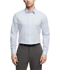 Calvin Klein Mens Steel Plus Regur Fit Dress Shirt in Light Blue Sz M(15, 32-33)