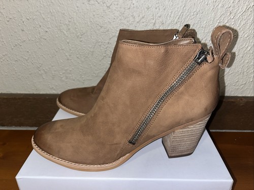 dolce vita JAEGER US 10 Teak Brown Nubuck Leather women booties