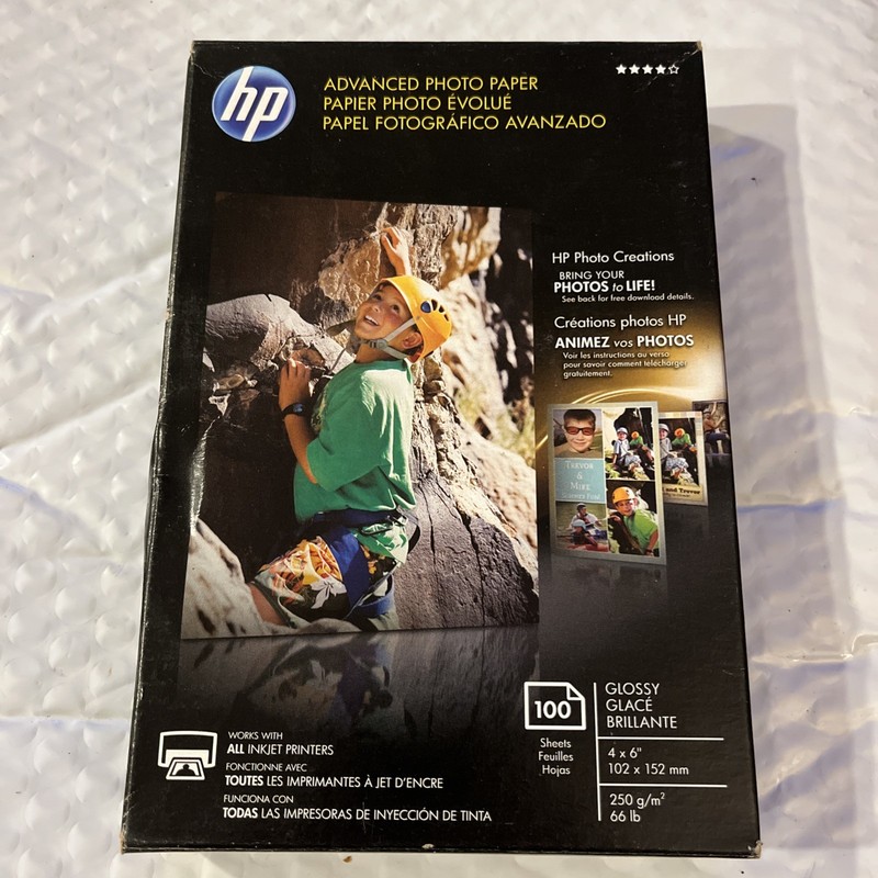 HP Advanced Photo Paper 4X6 Glossy Q6638A 100 Sheets New In Box