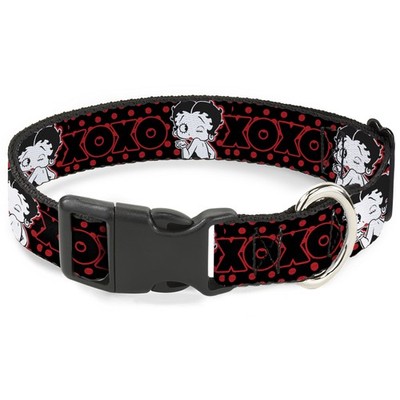 Plastic Clip Collar Betty Boop Winking Kiss Pose with XOXO Text Polk (US IMPORT)