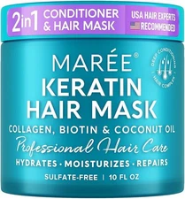Maree Hair Mask Keratin Treatment Deep Hydrating Conditioner Repairing Mask 10oz