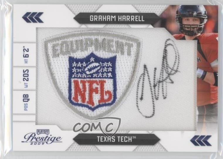 2009 Playoff Prestige 4/25 Graham Harrell #8 RPA Rookie Patch Auto RC a4n