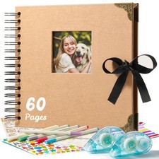 Best 8 x Inch Scrapbook Album 60 Pages with Scrapbooking DIY Kits. Window Photo