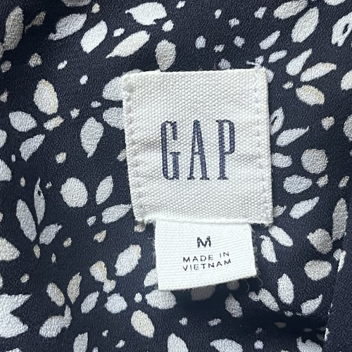 Gap Sleeveless Mix-Print Blue/ Black Pin Tuck Medium Preowned Lined Shirtdress - Picture 3 of 16