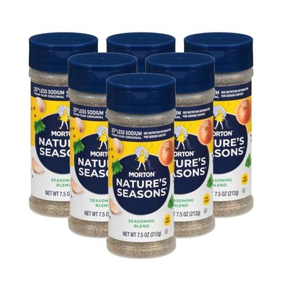 Morton Nature's Seasons Seasoning Blend, 25% Less 7.5 Ounce (Pack of 6), BLUE 
