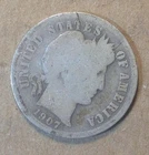 Old World Coin Lot US 90% Silver Barber Dime 1907 G+ KM#113 0.0723 Oz ASW