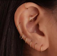 Pair Hoop Earrings Hypoallergenic Stainless Steel Small Huggie Earrings Women uk