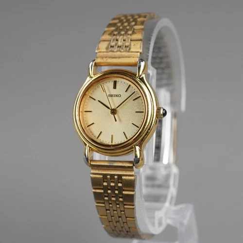 SEIKO 4N21-0090 Vintage Women's Watch Gold 23mm New Battery