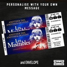 Les Miserables Theatre  Mock Ticket  Personalised Gift Reveal  1st Class Post