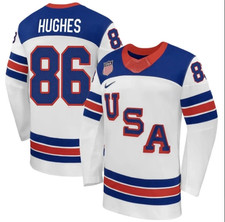 Hughes Team USA Winter Olympics 2026 Jersey White STITCHED