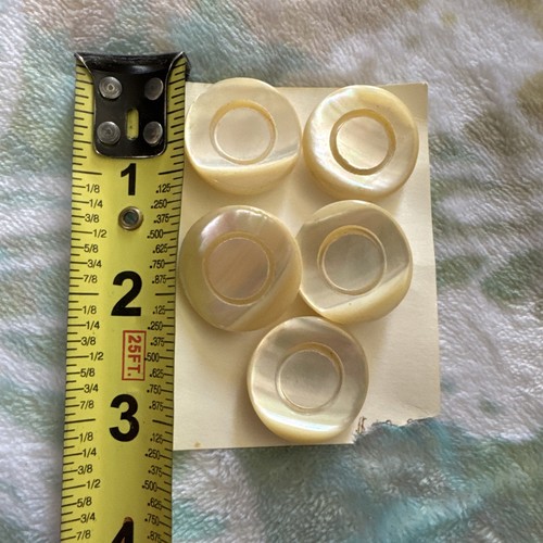 5 XL Vintage Mop Mother Of Pearl Buttons Metal Shank Back - Picture 2 of 2