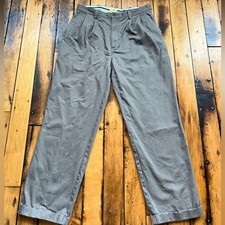 VTG Duck Head Men s 34x32 Fits 32x30 Dark Tan Chino Pants Pleated Cuffed Read