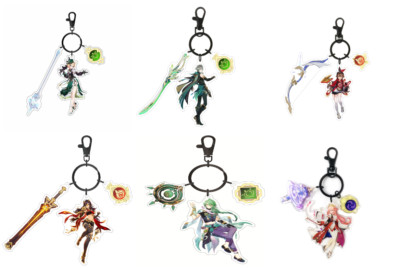 Key Ring Pendants Acrylic Keychain Genshin Impact Anime Bag Key Finder Ornaments