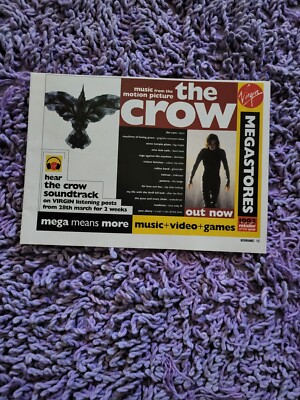 TPGM58 ADVERT 5X8 THE CROW - MUSIC FROM THE MOTION PICTURE